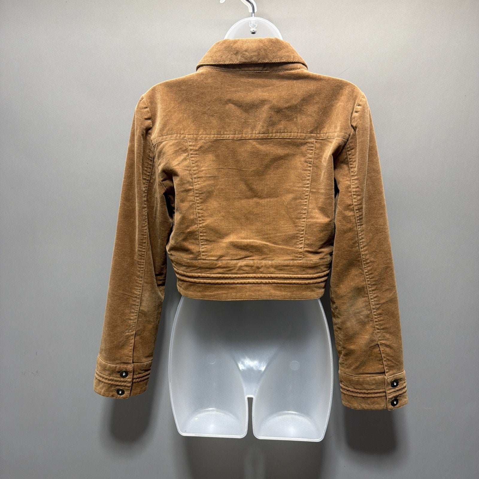 Vtg Womens M Coast To Coast San Merino Crop Corduroy Jacket Rhinestone Buttons