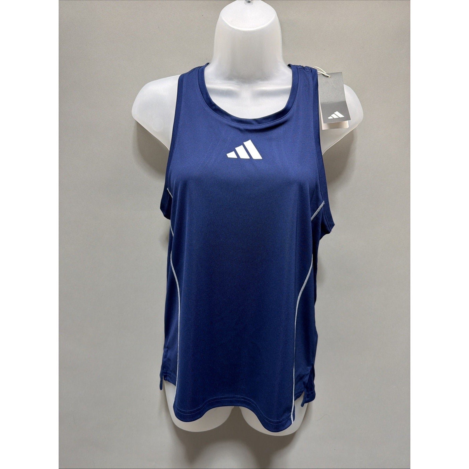 New Adidas Utility Singlet Womens Blue Running Racerback Tank Top Gym Athletic
