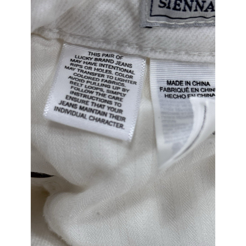 Lucky Brand Sienna Slim Boyfriend Jeans Size 2/26 White Distressed Zipper Fly