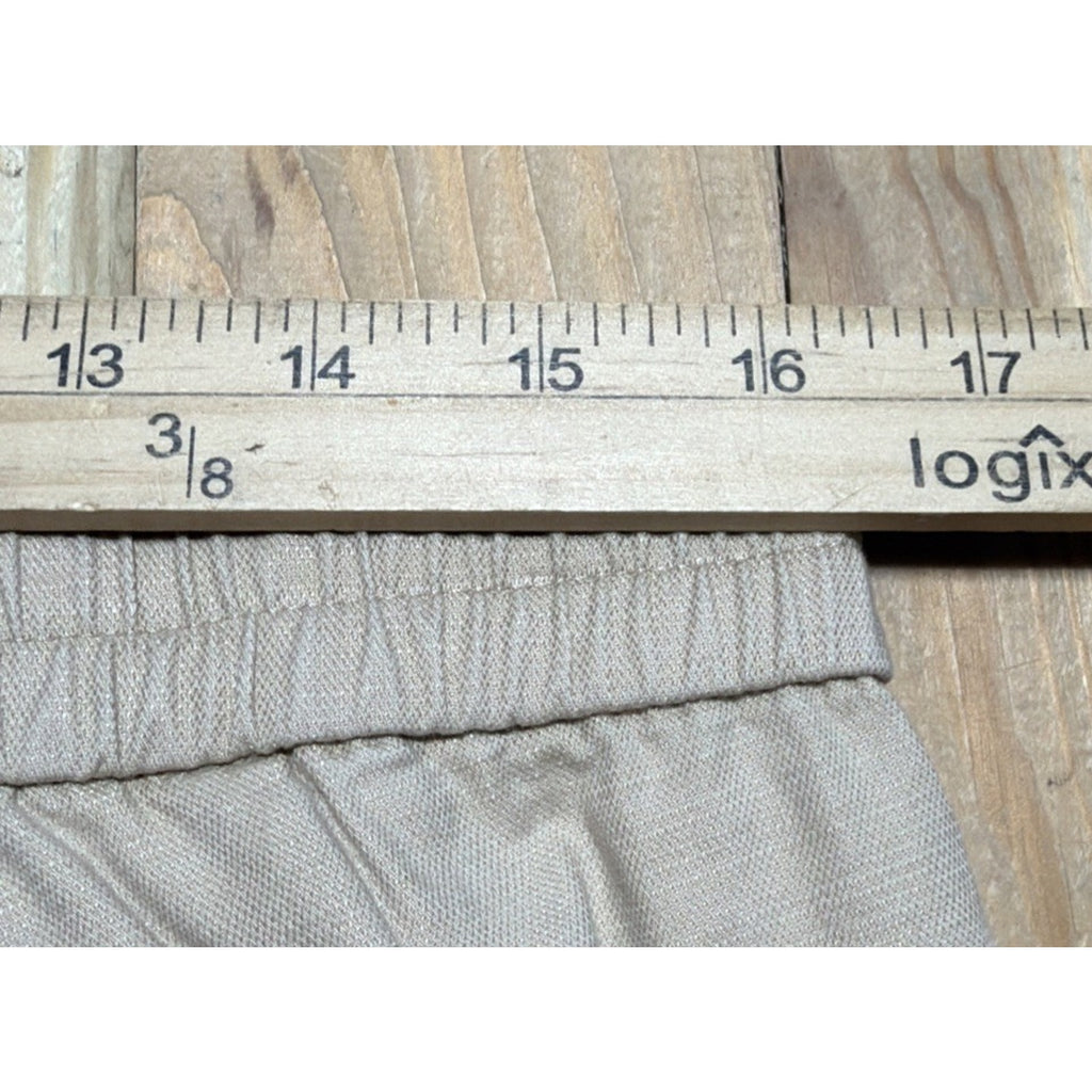 Talbots Womens M Crop Pants Drawstring Front Pull-On Beige Beach Preppy 32x24