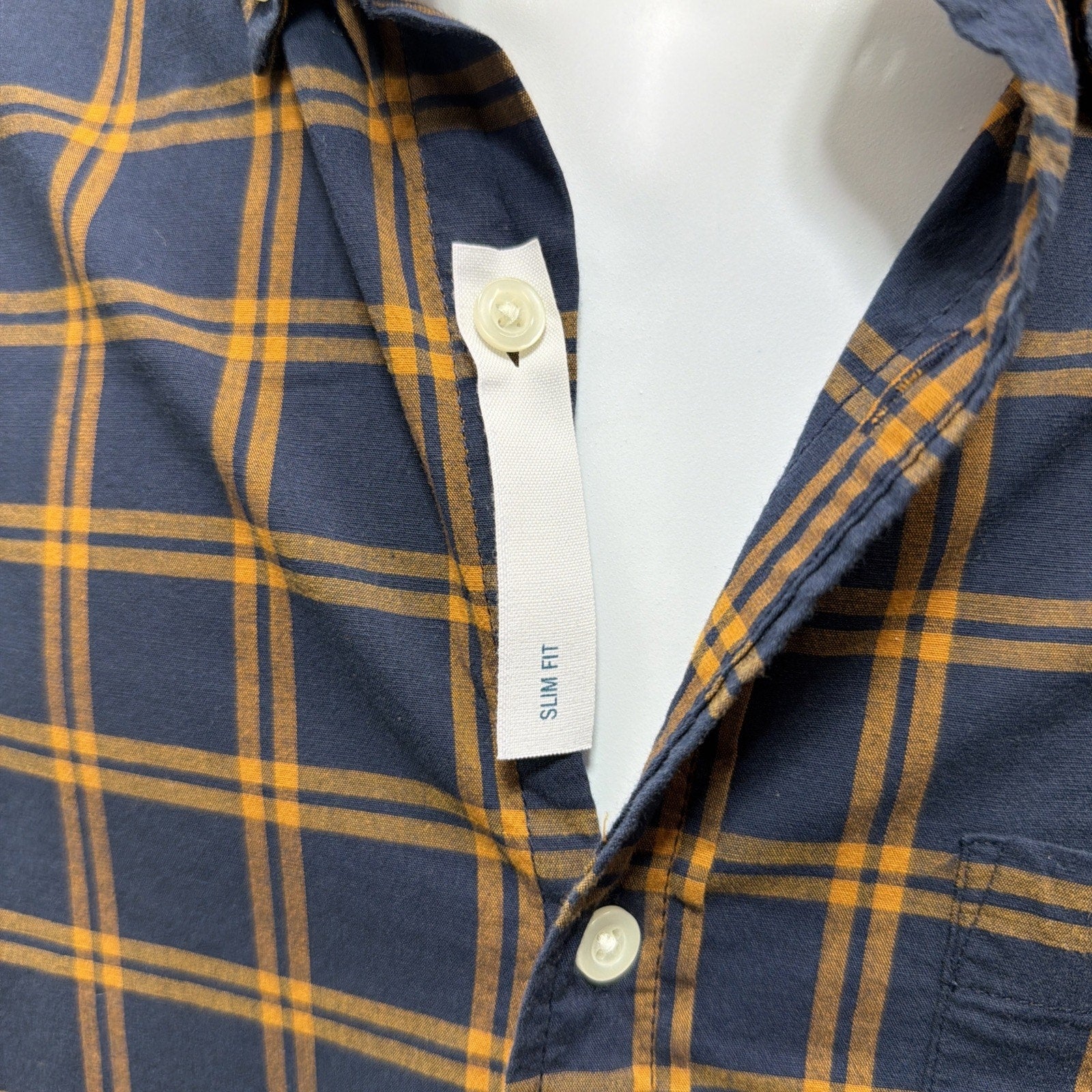 Old Navy Blue Tartan Plaid Men’s Long Sleeve Size XL Slim Fit NWT
