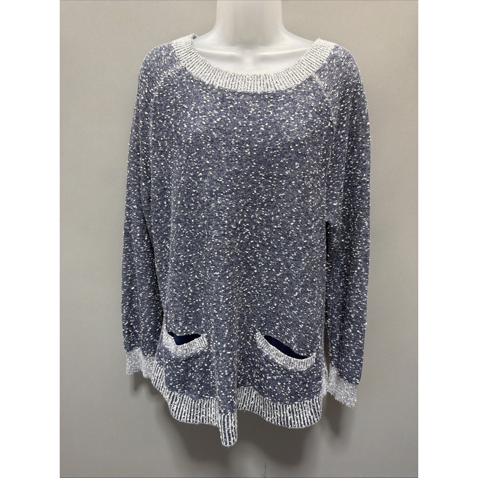 Lou and grey pullover sweater Bluish Gray size XL cotton wool blend Pockets