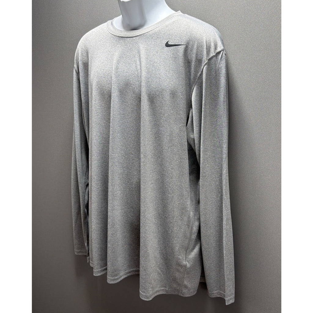 Nike Men's XL Dri-Fit Team Legend L/S Long Sleeve Shirt Heather Gray 377780-063