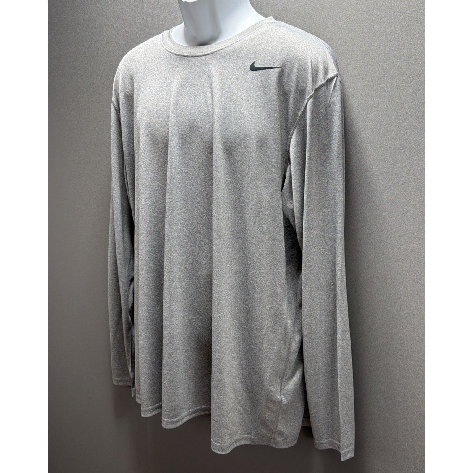 Nike Men's XL Dri-Fit Team Legend L/S Long Sleeve Shirt Heather Gray 377780-063