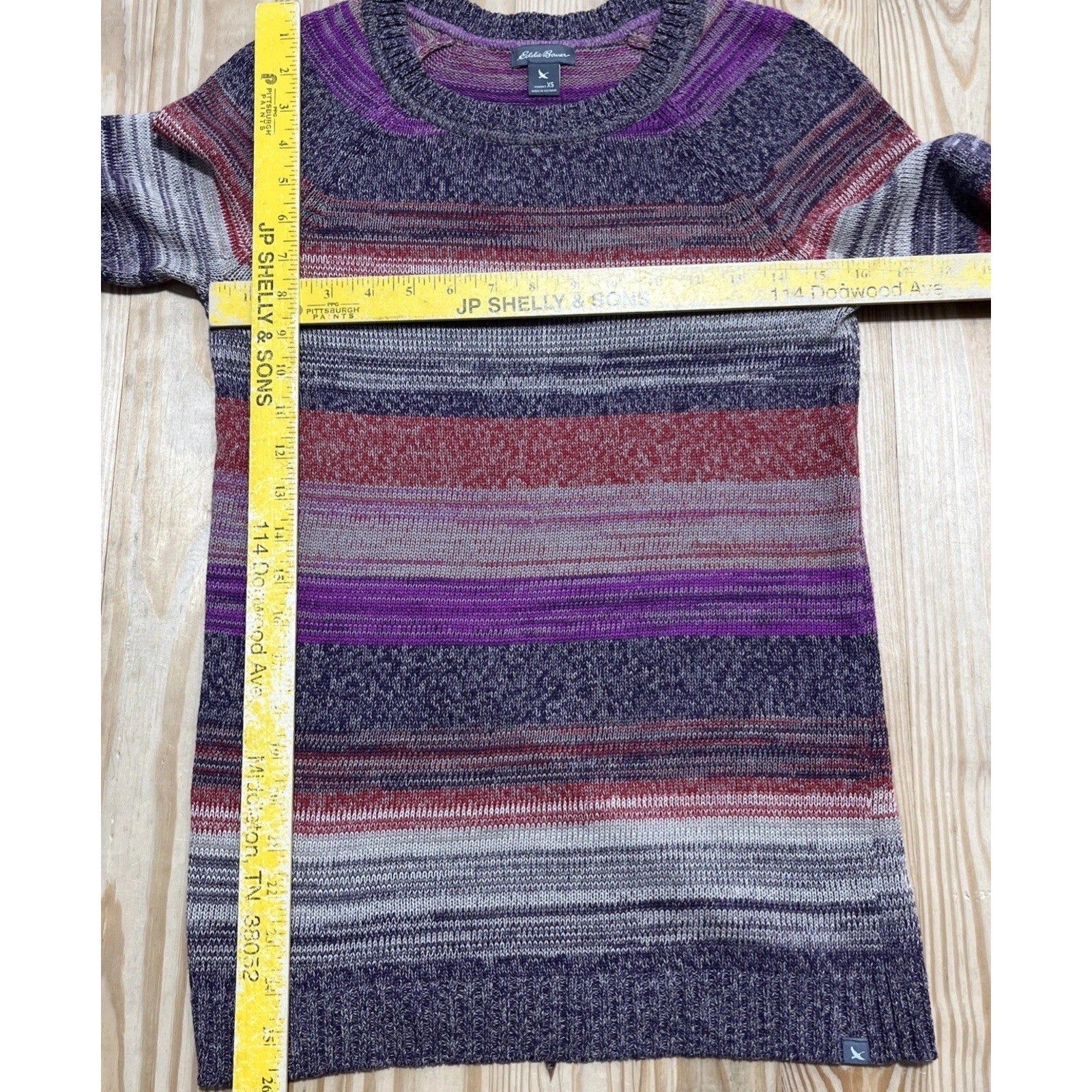 Womens Eddie Bauer Striped Cotton Sweater Size XS