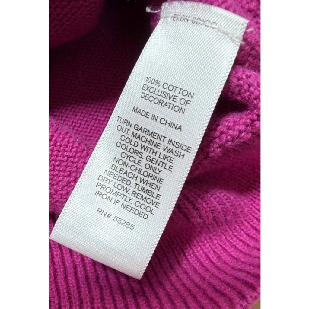 Express Mens Purple V-neck Cotton Sweater with Lion Logo size XL