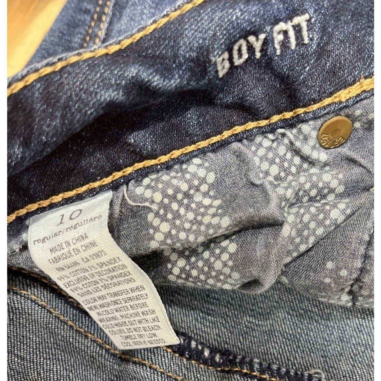 American Eagle Boy Fit Jeans Womens Sz 10 Medium Wash Mid Rise Denim Stretch