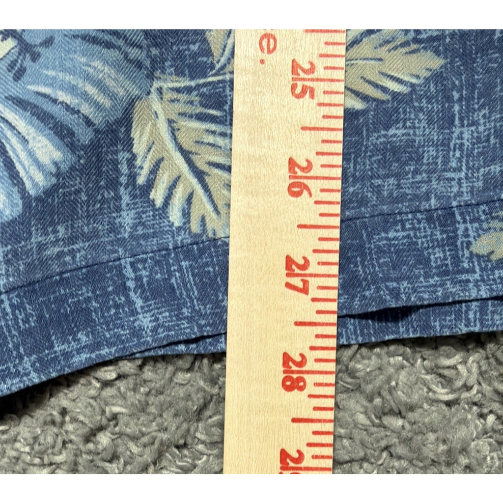 Island Shores Mens Button Up Floral XL Short Sleeve 100% Silk Hawaiian