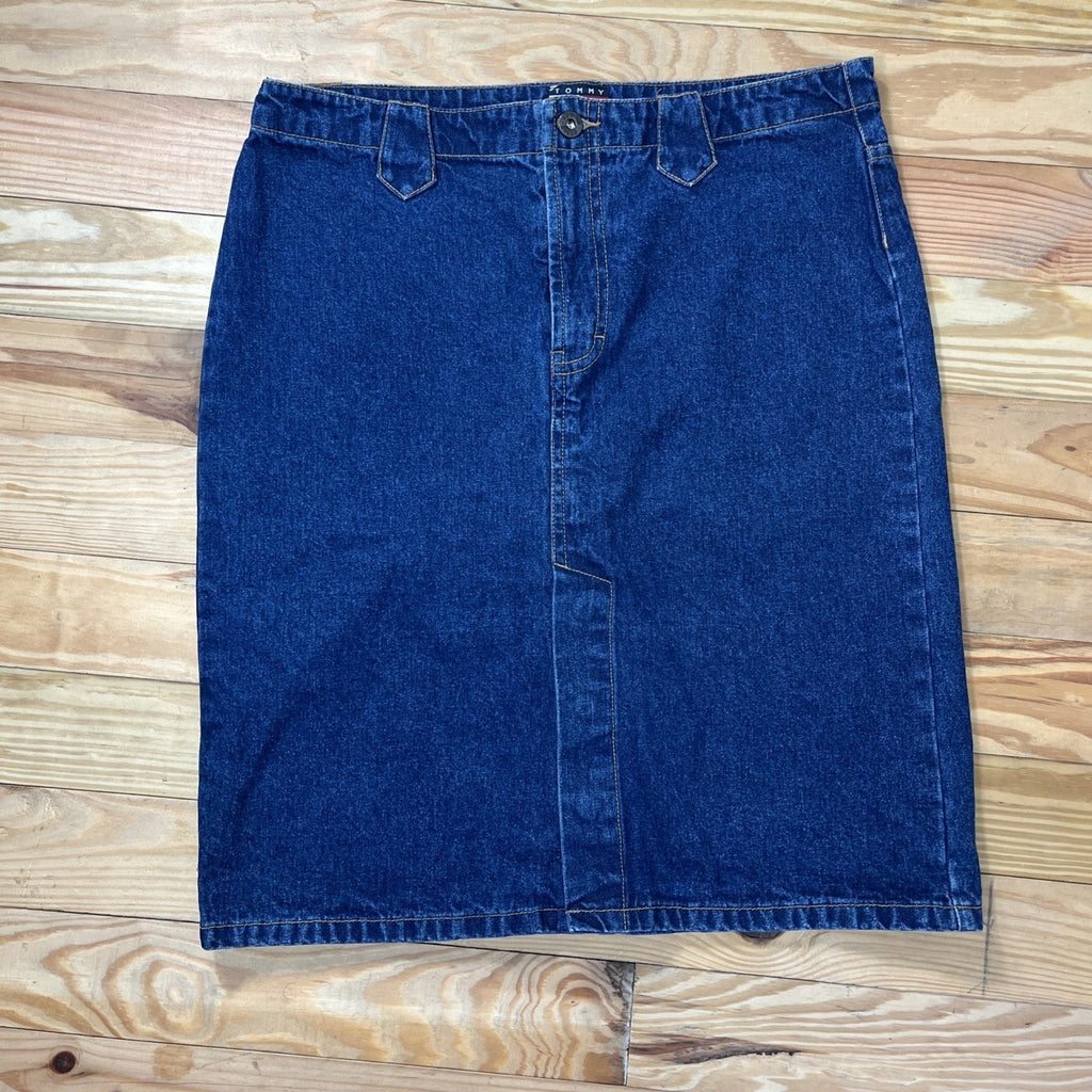 Tommy Hilfiger Jeans Women's Skirt Denim Size 11 Button Slit