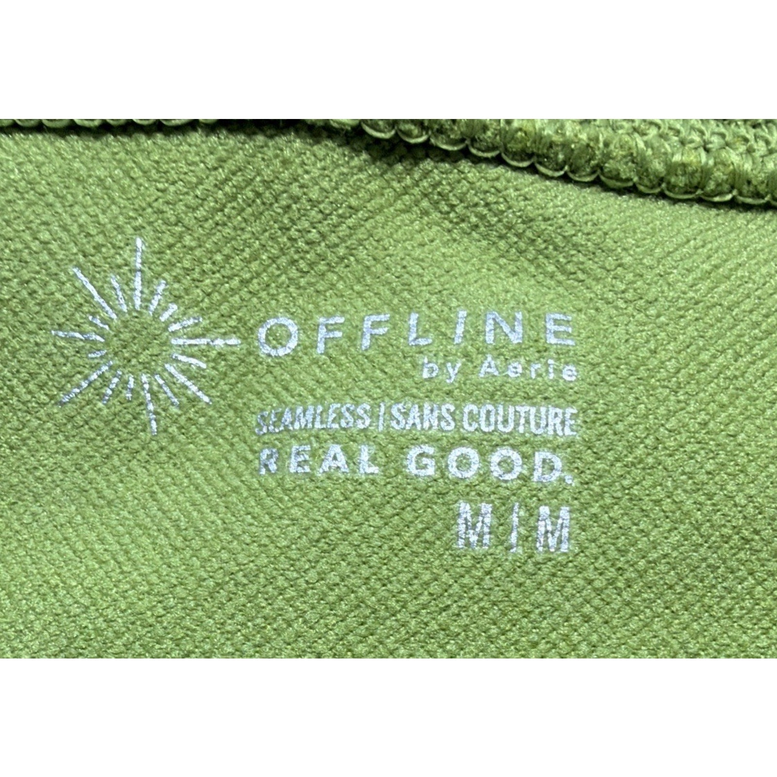 Offline By Aerie Seamless Cropped T Shirt Lime Green Short Sleeve Size M