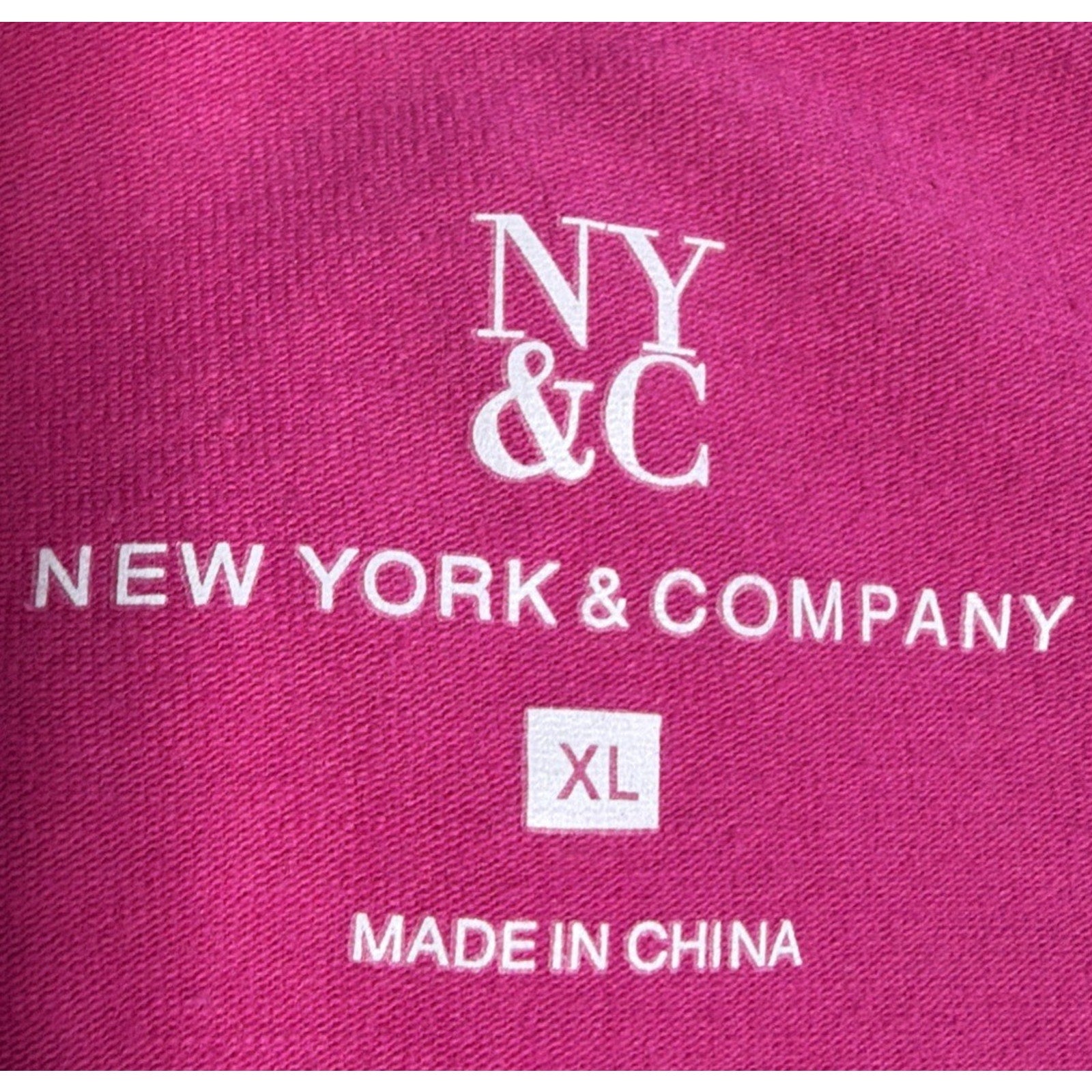 Womens New York & Company Pink Ruched V Neck Top Size XL