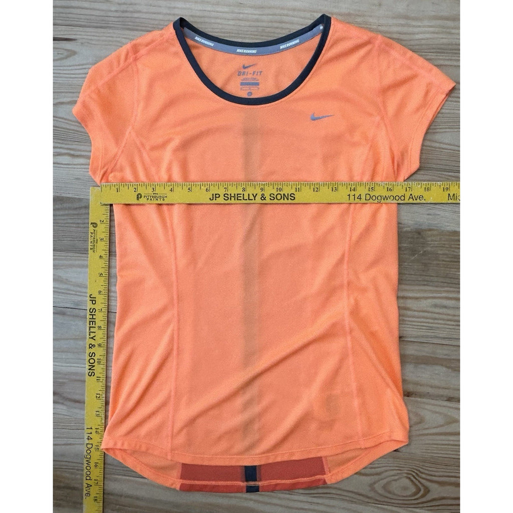 NIKE | DRI-FIT Women's Size Medium Orange Active T-Shirt Running Reflective Mesh