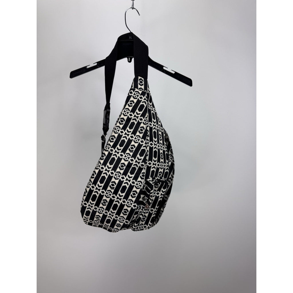 Initials Sling Backpack in Abstract Black And White Waterproof Pockets NWOT
