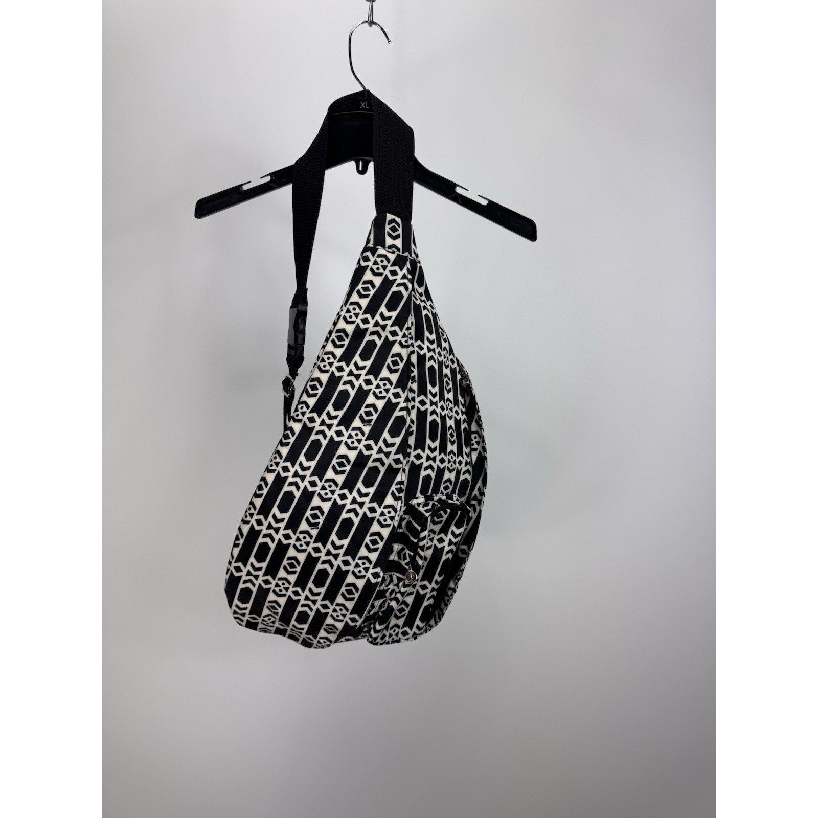 Initials Sling Backpack in Abstract Black And White Waterproof Pockets NWOT