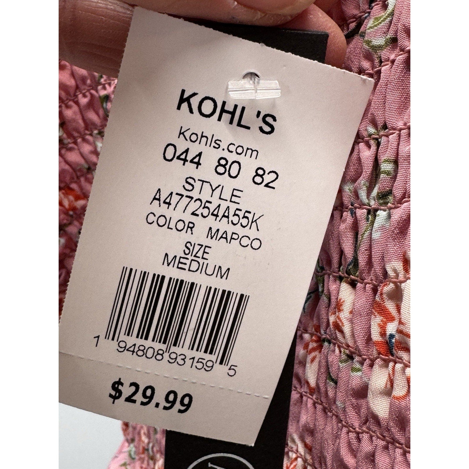 As U Wish Women’s Floral Pink Halter Bow Dress Size Medium Mini Pockets