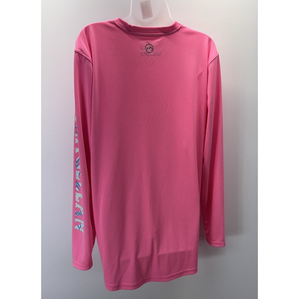 Magellan Pink Fish Gear Womens Boyfriend Fit Long Sleeve Wicking Size X-Large