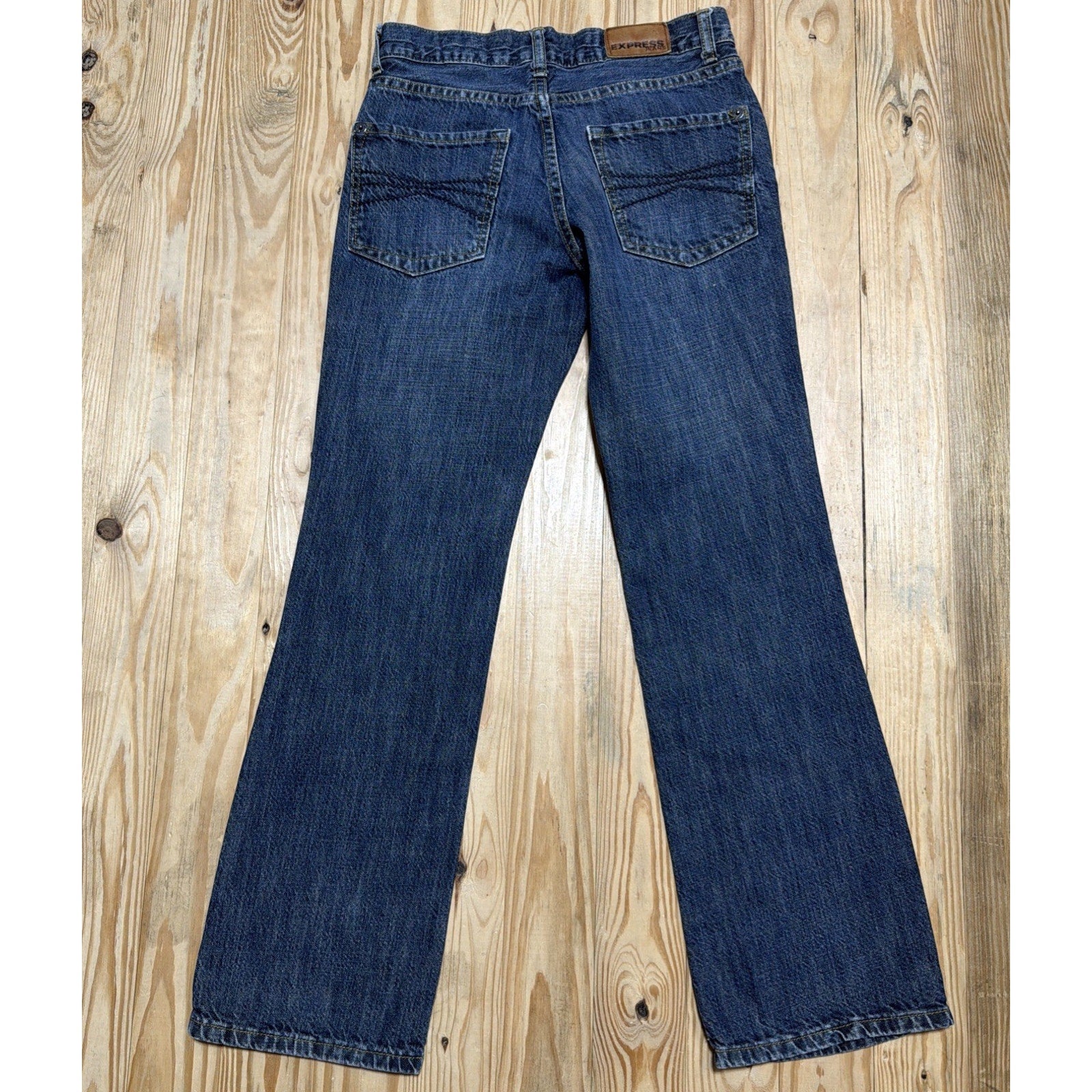 Express Jeans Men's 28x30 Slim Straight Blue Stretch Denim