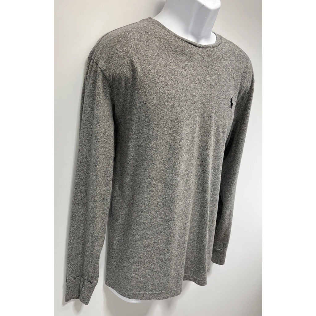 Polo Ralph Lauren T Shirt Mens M Gray Heathered Casual Long Sleeve