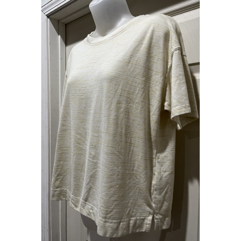 Old Navy Women Ivory Short Sleeve T-shirt Top Women's Loose Fit Size Small