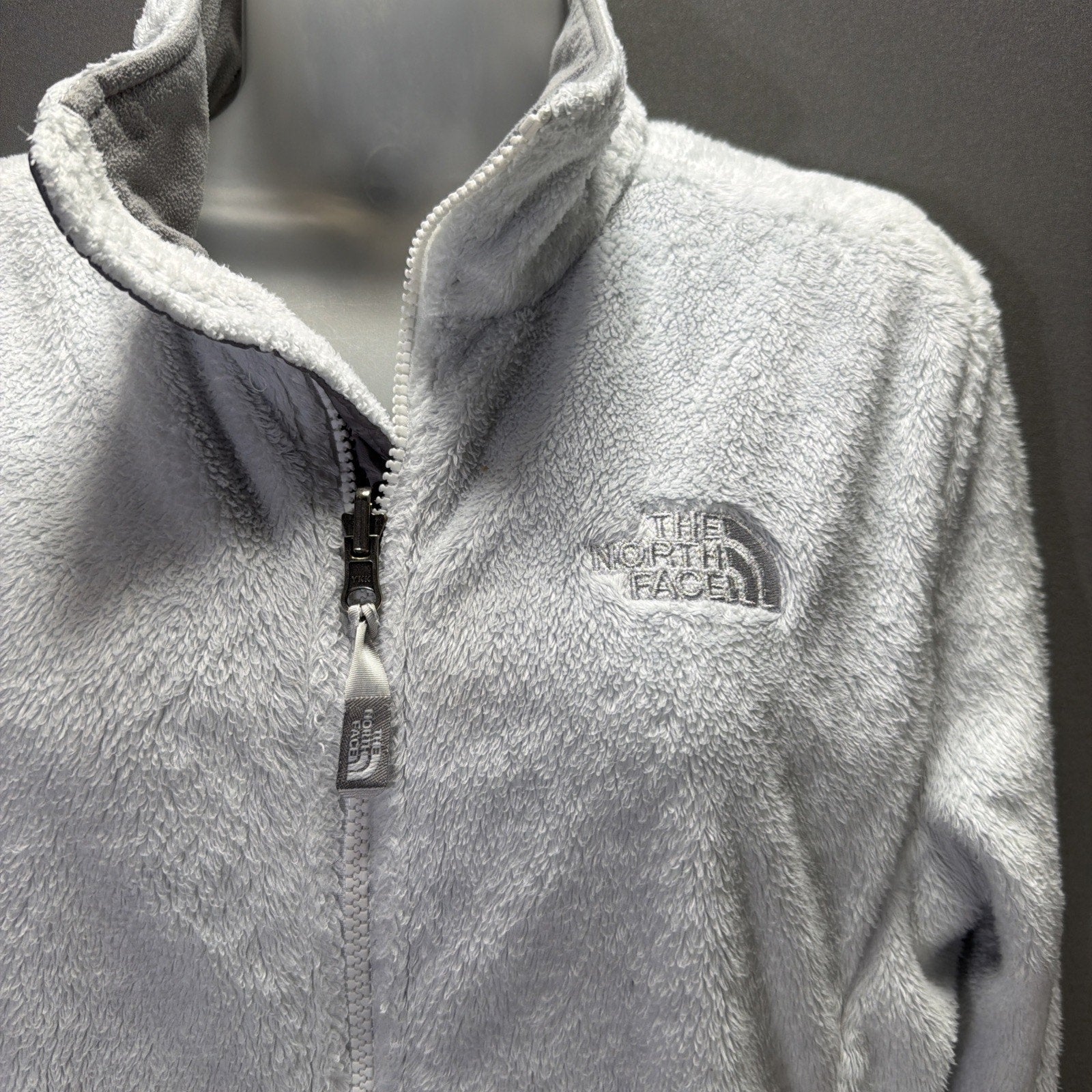 The North Face Osito Women’s White Full Zip Logo Mid-Length Jacket Size L