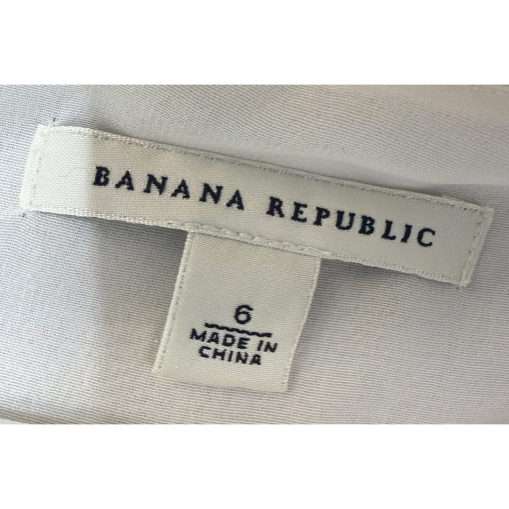 Banana Republic 100% Silk Ivory Shift Dress Womens 6 Satin Hem Sleeveless