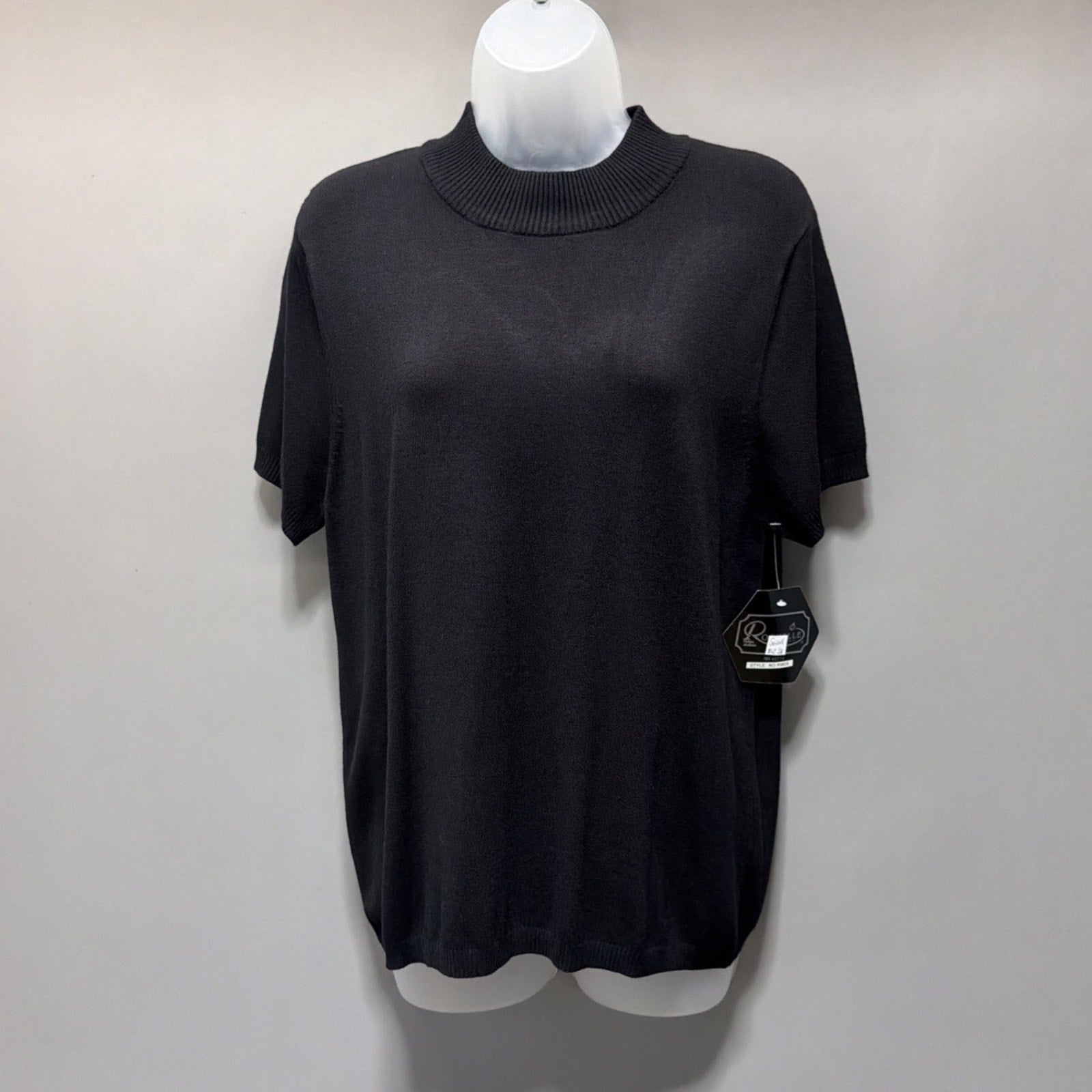 Rochelle California Sweater Womens S Black Short Sleeve Soft Knit Viscose New