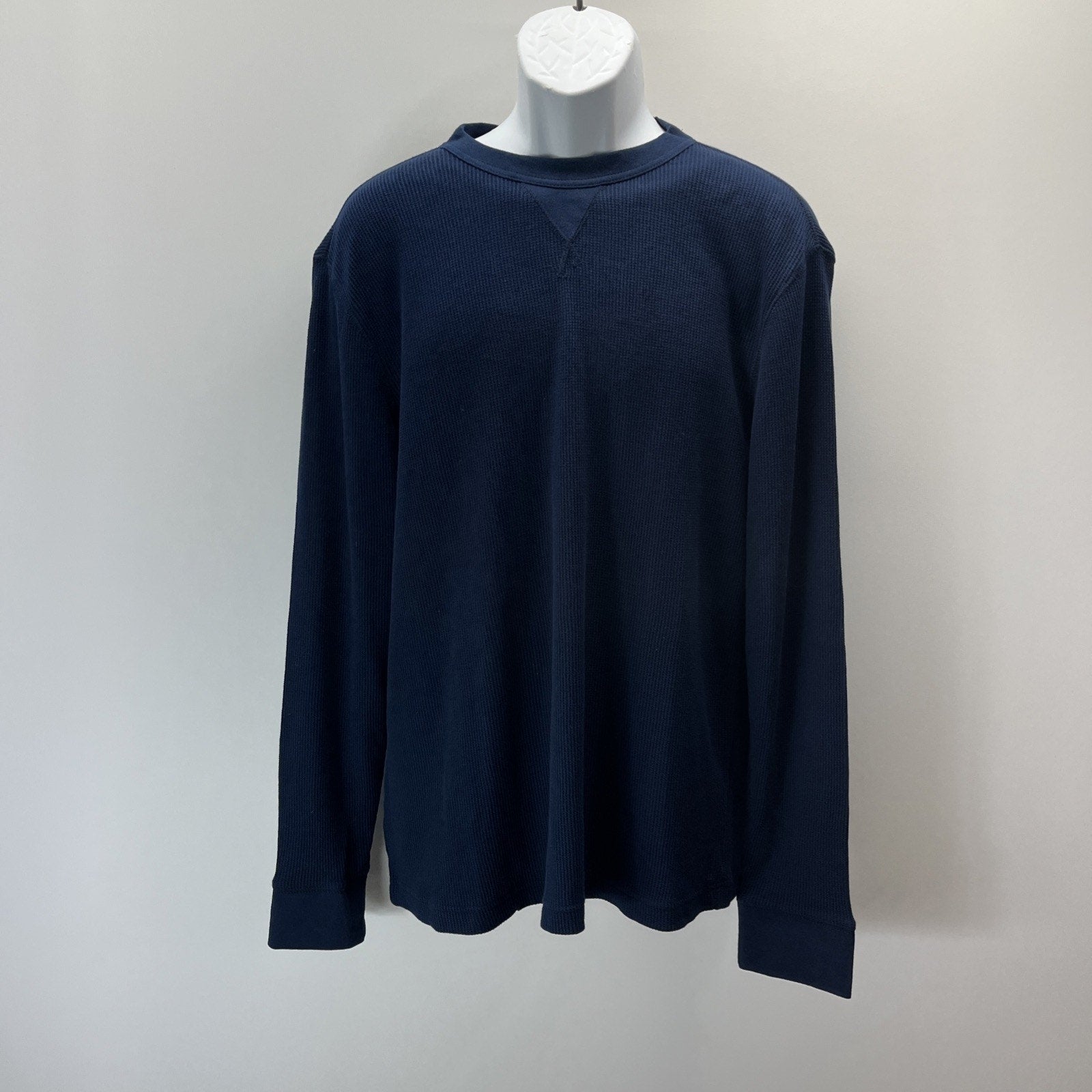 NWT St Johns Bay Mens L Knit Pullover Sweatshirt Blue Crew Neck Cotton