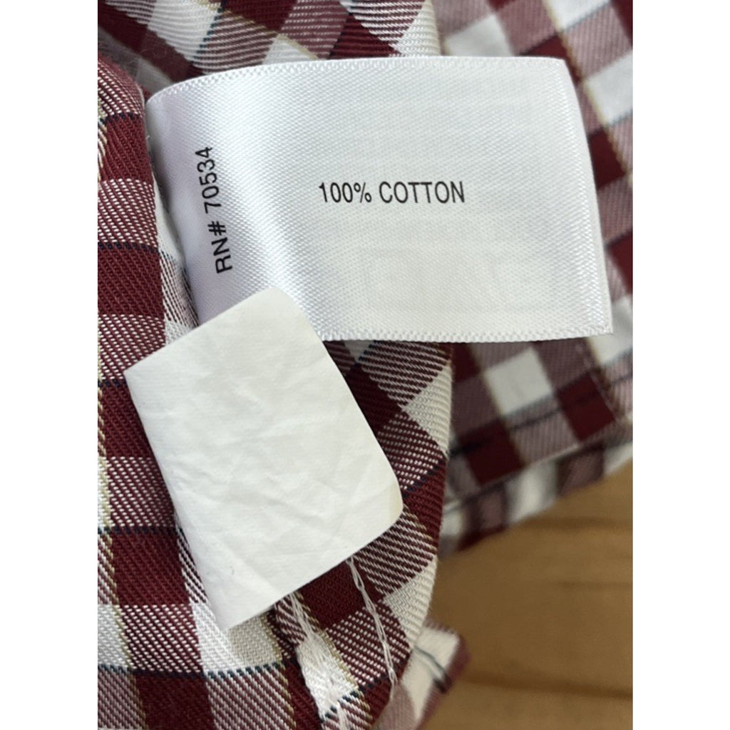 Orvis Shirt Womens Size 8 Red Check Plaid Cotton Button Up Long Sleeve Outdoor