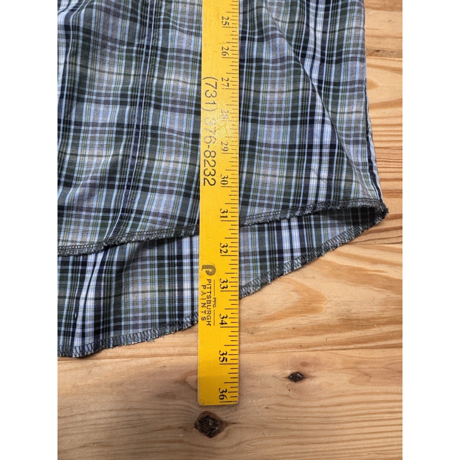 Wrangler Western Shirt Men's Size 2XT Pearl Snap Long Sleeve Blue Green Plaid