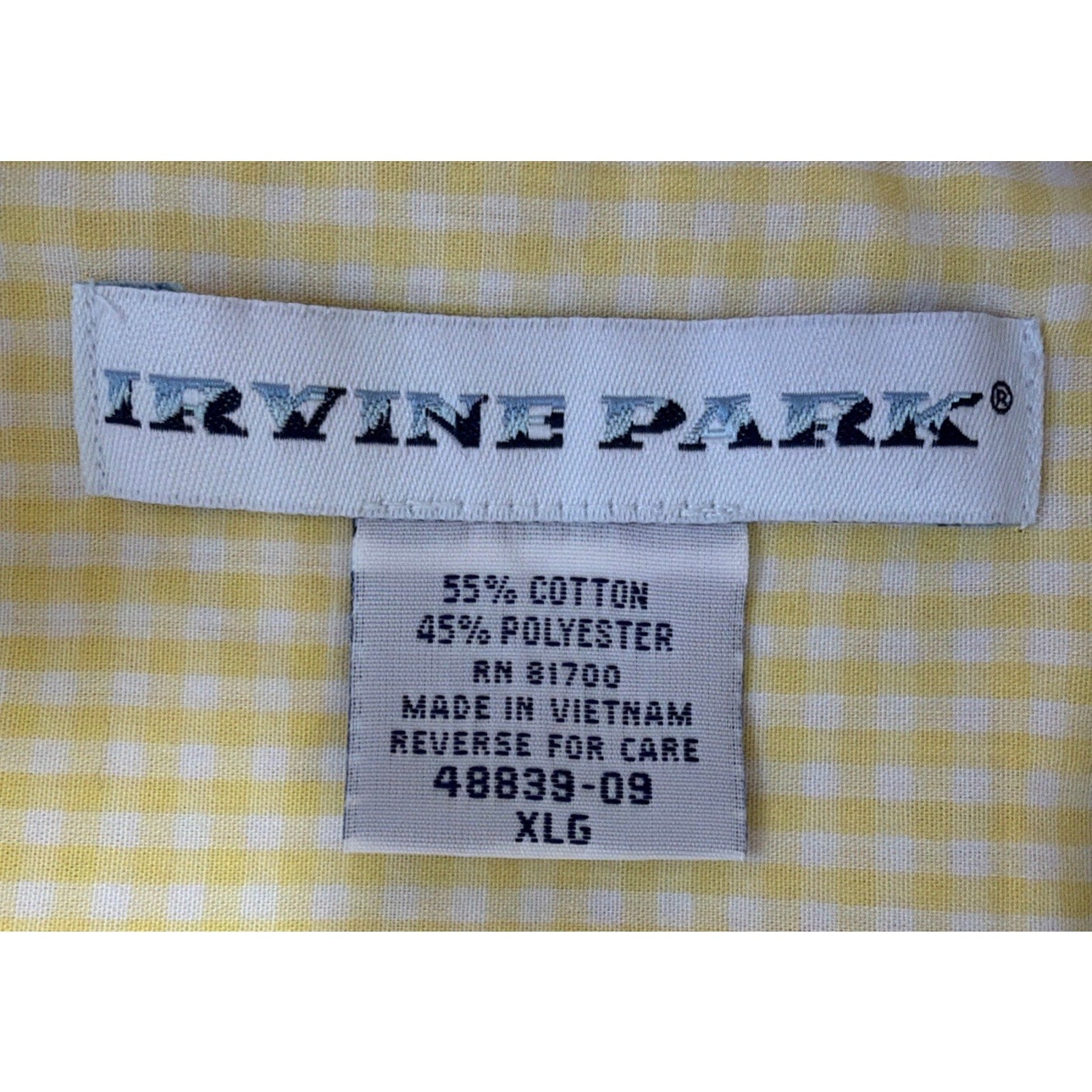 Vintage Irvine Park Gingham Plaid Color Block Button Down Shirt Y2K XL