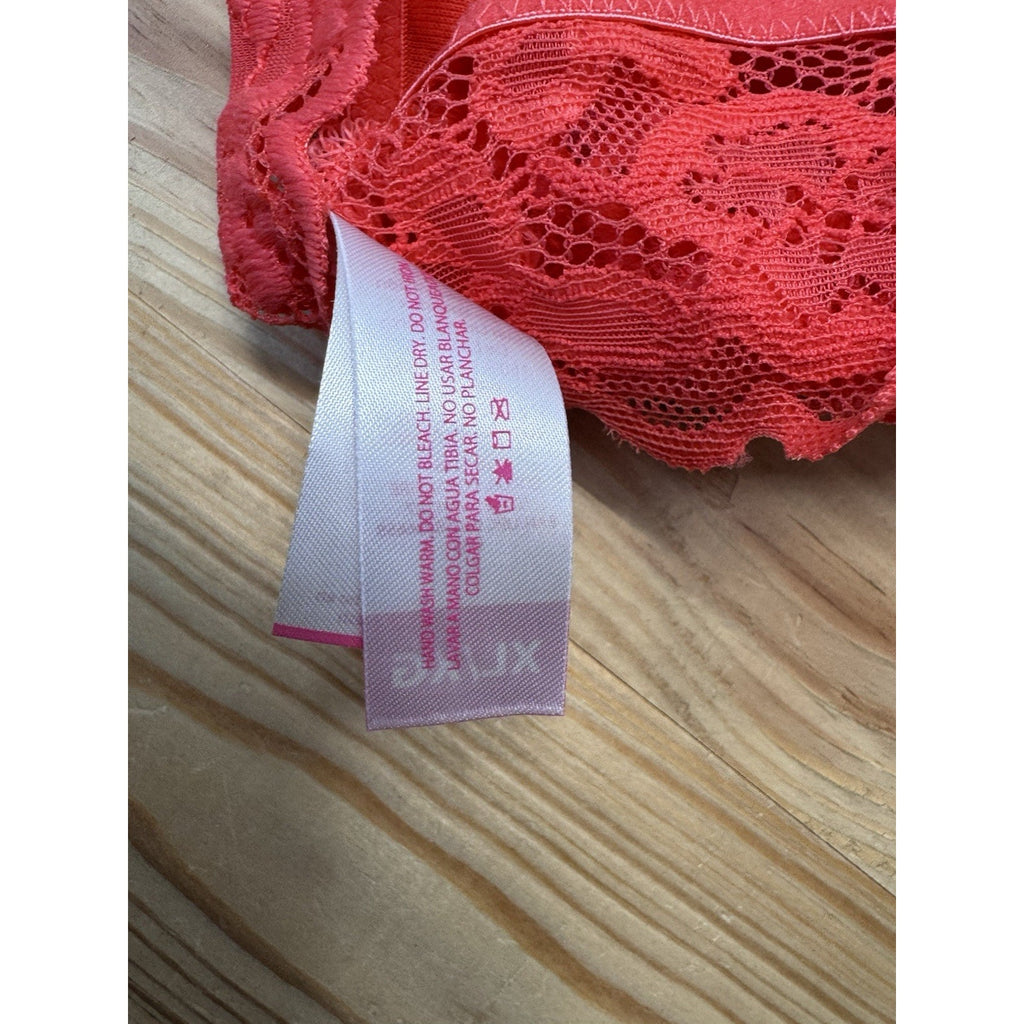 No Boundaries RN #52469 Coral Fire Pink Wireless Bralette Bra Size XL