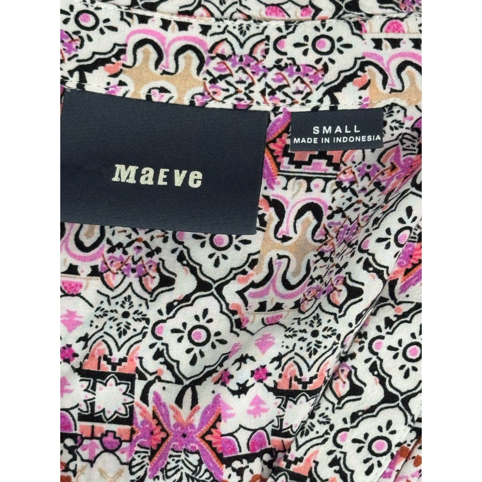 Maeve Anthropologie Pink Colorful Pleat Blouse XS