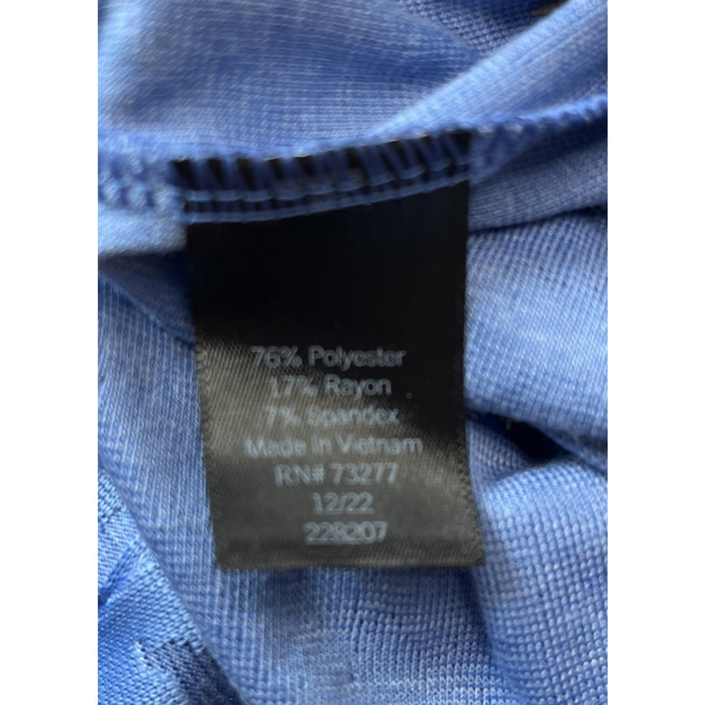 NWT Simply Vera Wang Tee Top Sash-Tie Waist Solid-Leopard Pattern Sz S Blue