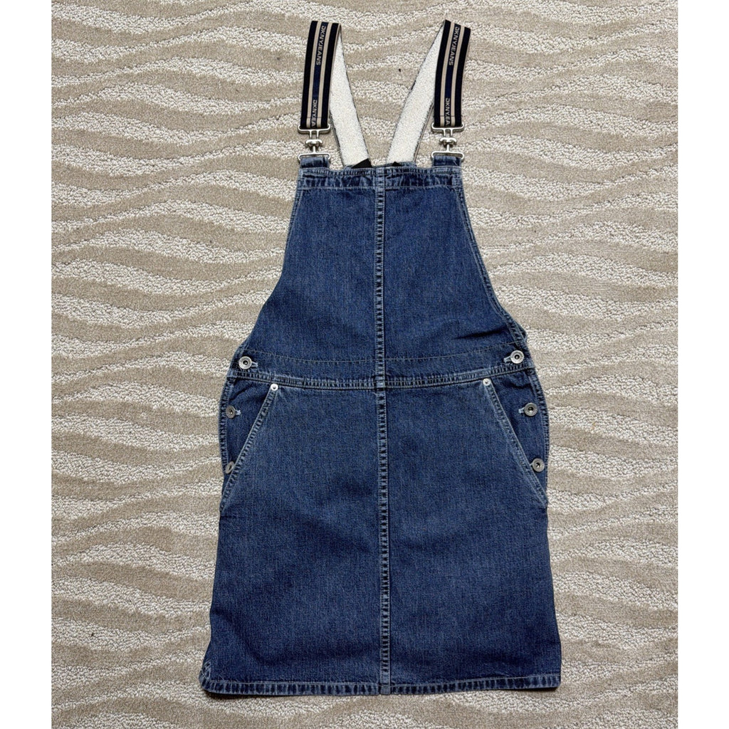DKNY Jeans Denim Overall Dress Womens Petite Small Blue Bib Pinafore Jumper Y2K