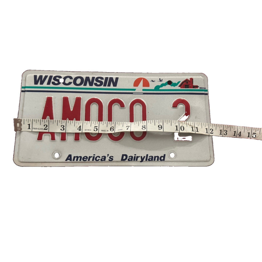 Vintage Wisconsin License Plate AMOCO 2 America’s Dairyland 1987-94 Vanity WI