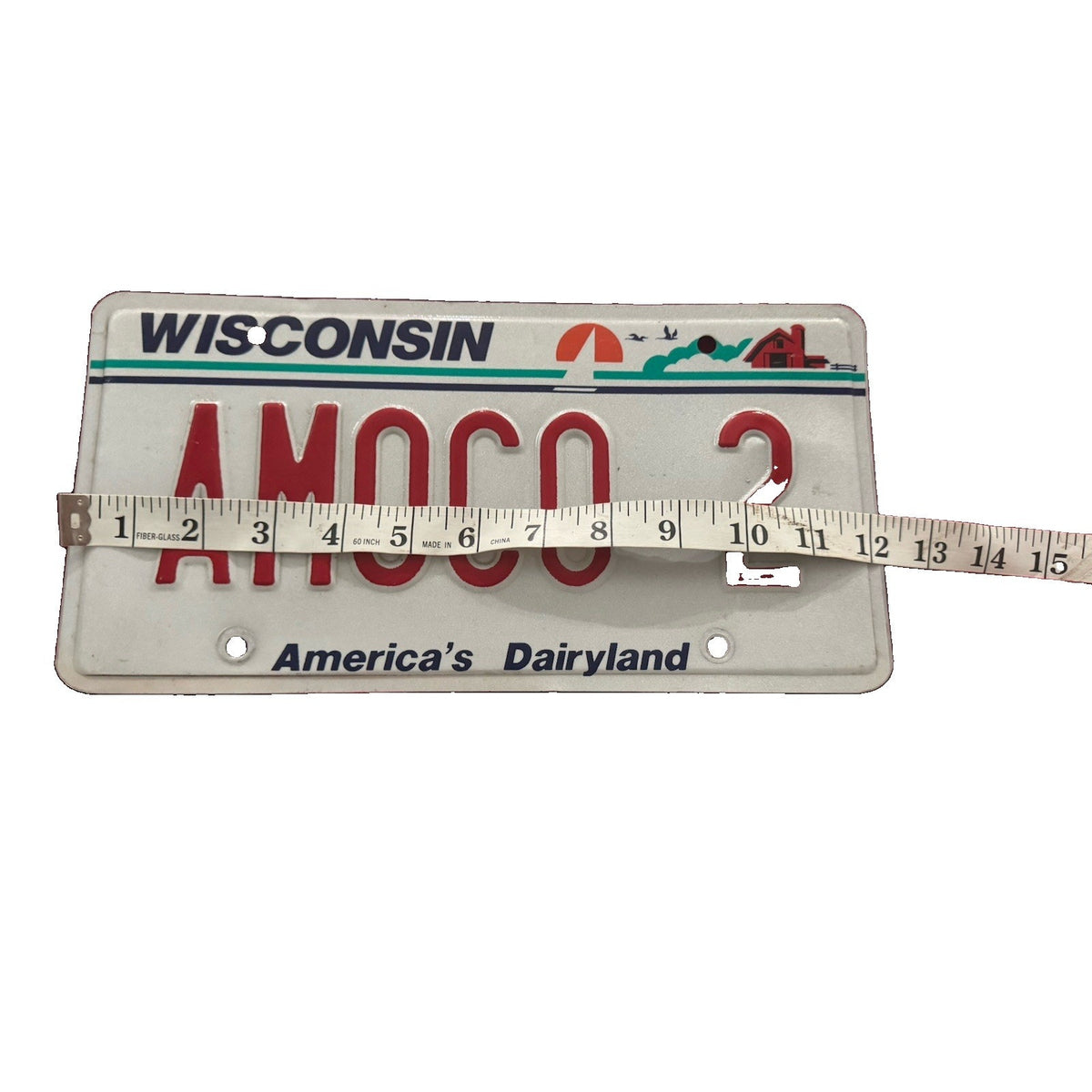 Vintage Wisconsin License Plate AMOCO 2 America’s Dairyland 1987-94 Vanity WI