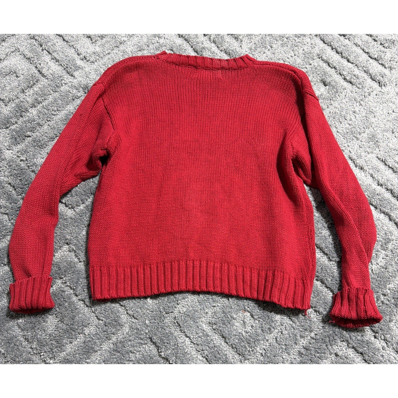 Vintage B.Moss Womens L Teddy bear Christmas Sweater 90s Cottage Cozy Granny