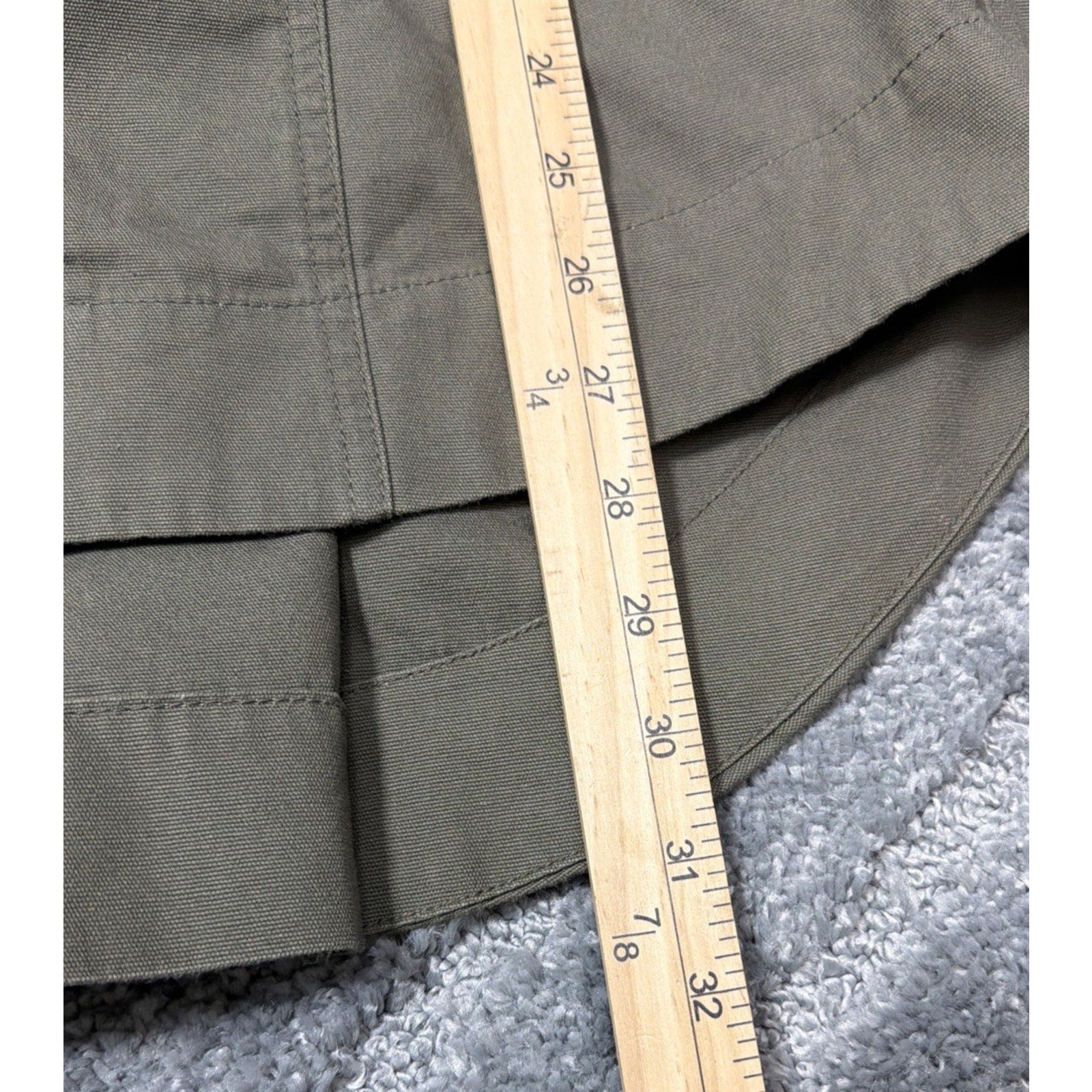 Women’s Maurices Army Green Hooded Jacket Lace Sleeves Back Detail M