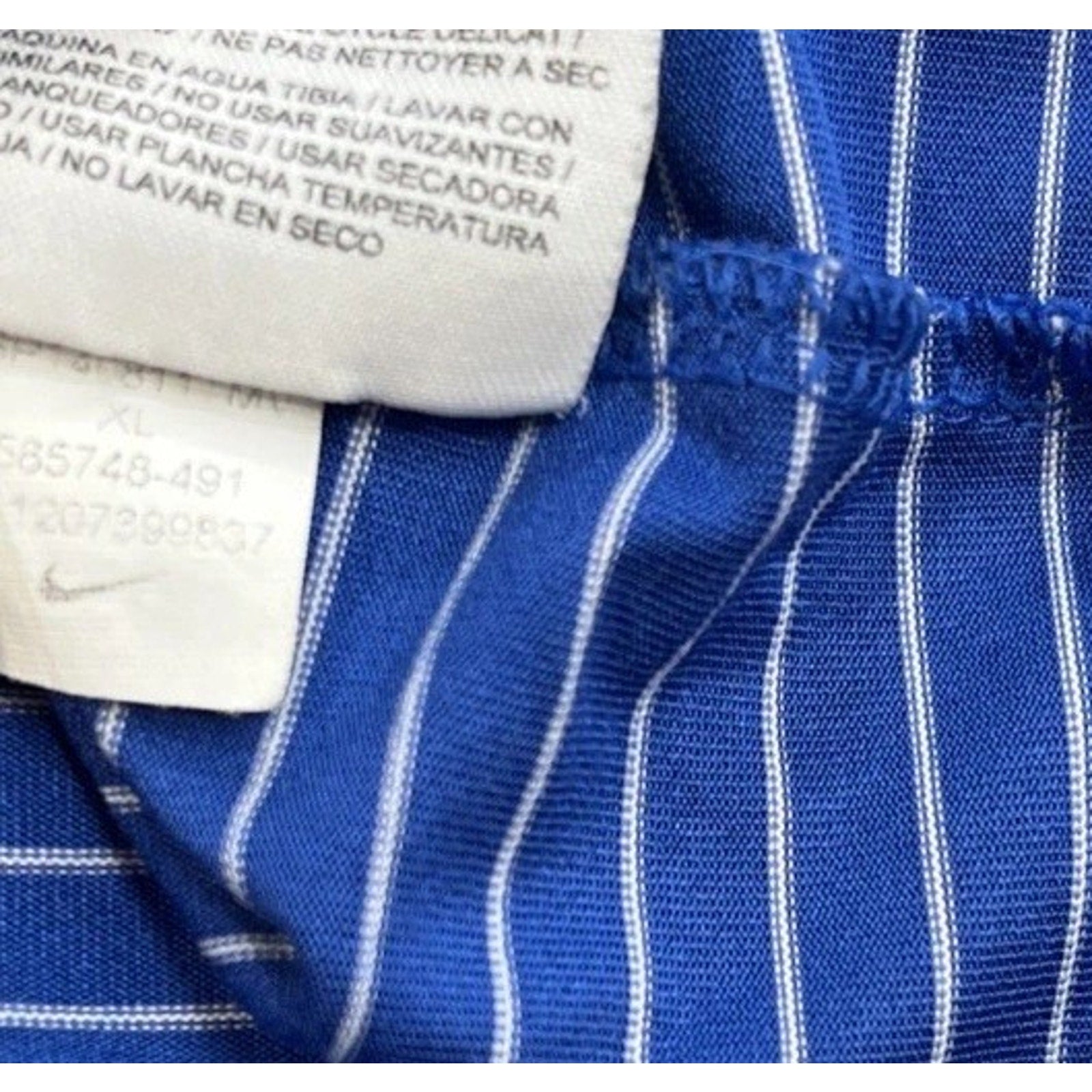 Nike Golf Polo Dri-Fit Blue Striped Short Sleeve Shirt 585748-491 Men’s Size XL