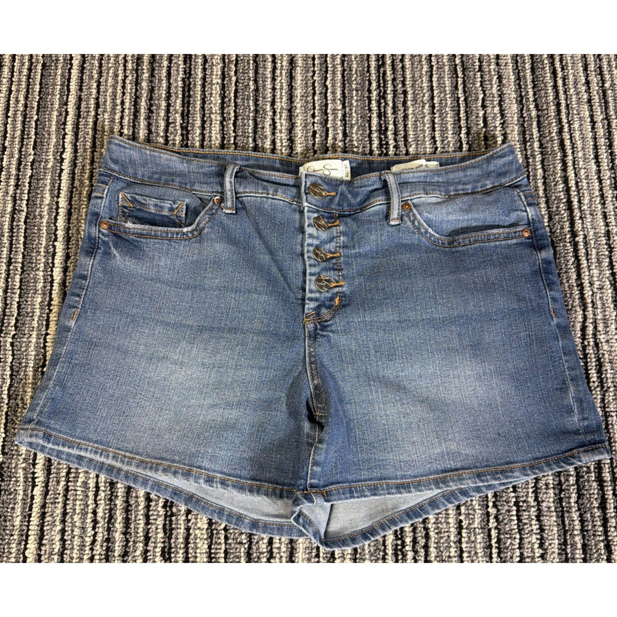 JESSICA SIMPSON - Women’s Midrise Jean Stretch Cuff Shorts Button Fly Size 10/30