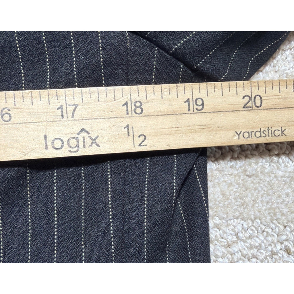Vtg Lauren Ralph Lauren Blazer Pinstripe Made USA Black Single Button Womens