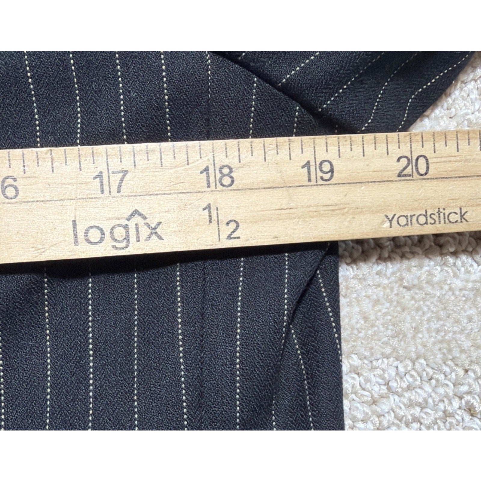 Vtg Lauren Ralph Lauren Blazer Pinstripe Made USA Black Single Button Womens
