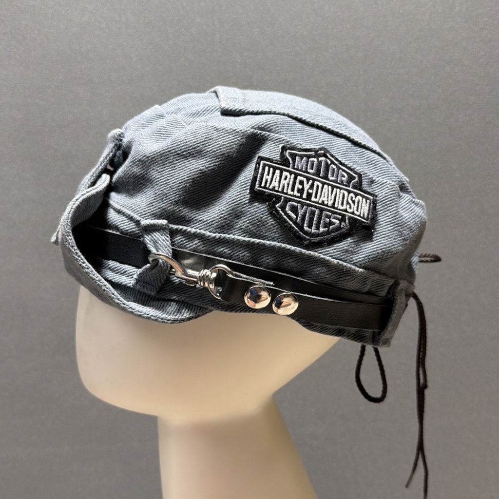 Robo Cap Denim Biker Hat Cap Size M The Road Rag Vintage Unisex With HD Patch