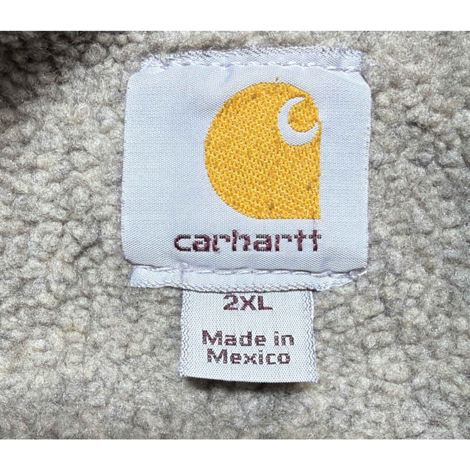 Carhartt Vest Mens M Brown V33-DKB Duck Canvas Sherpa-Lined Worn Workwear 2XL