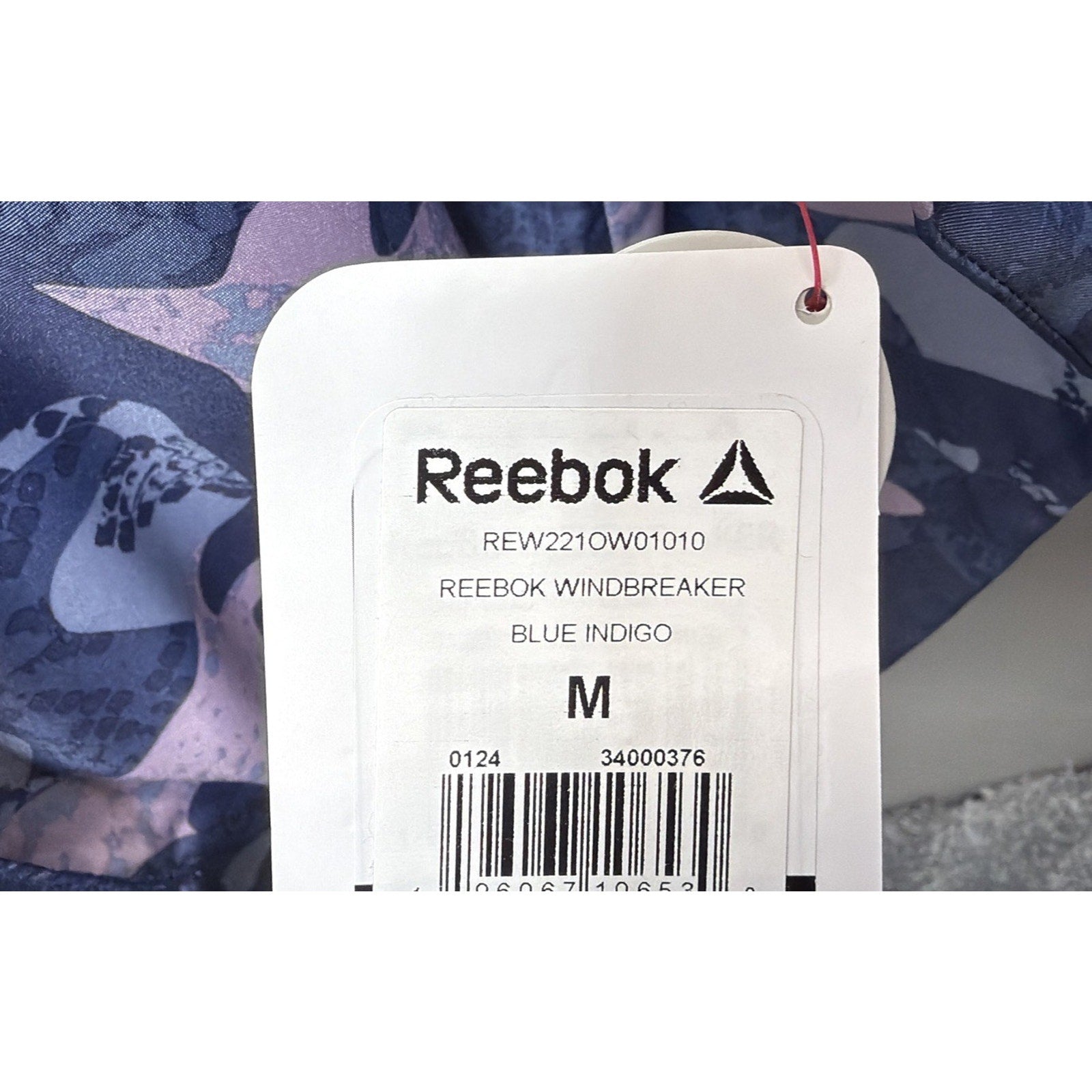 Reebok Women's Woven Printed Half Zip Blue Indigo Windbreaker Jacket Size M New