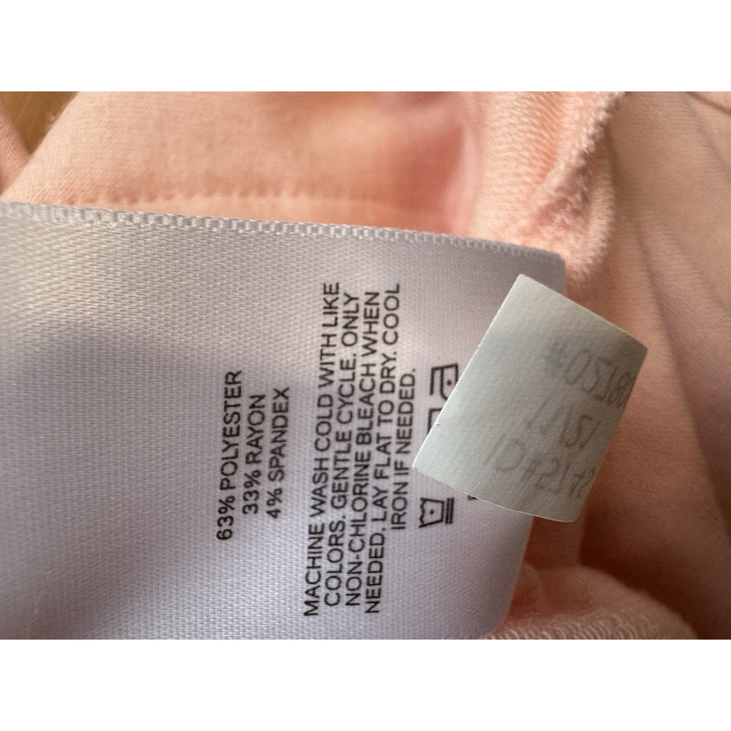 EXPRESS Medium Peach Ruched Mini Dress Elastic Waist Casual Stretch Vacation