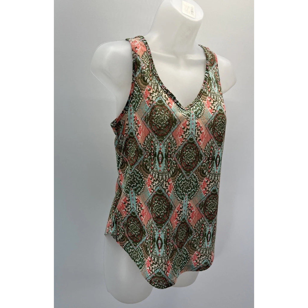 Self Esteem Aztec Boho Print Tank Top Multicolor Size Small