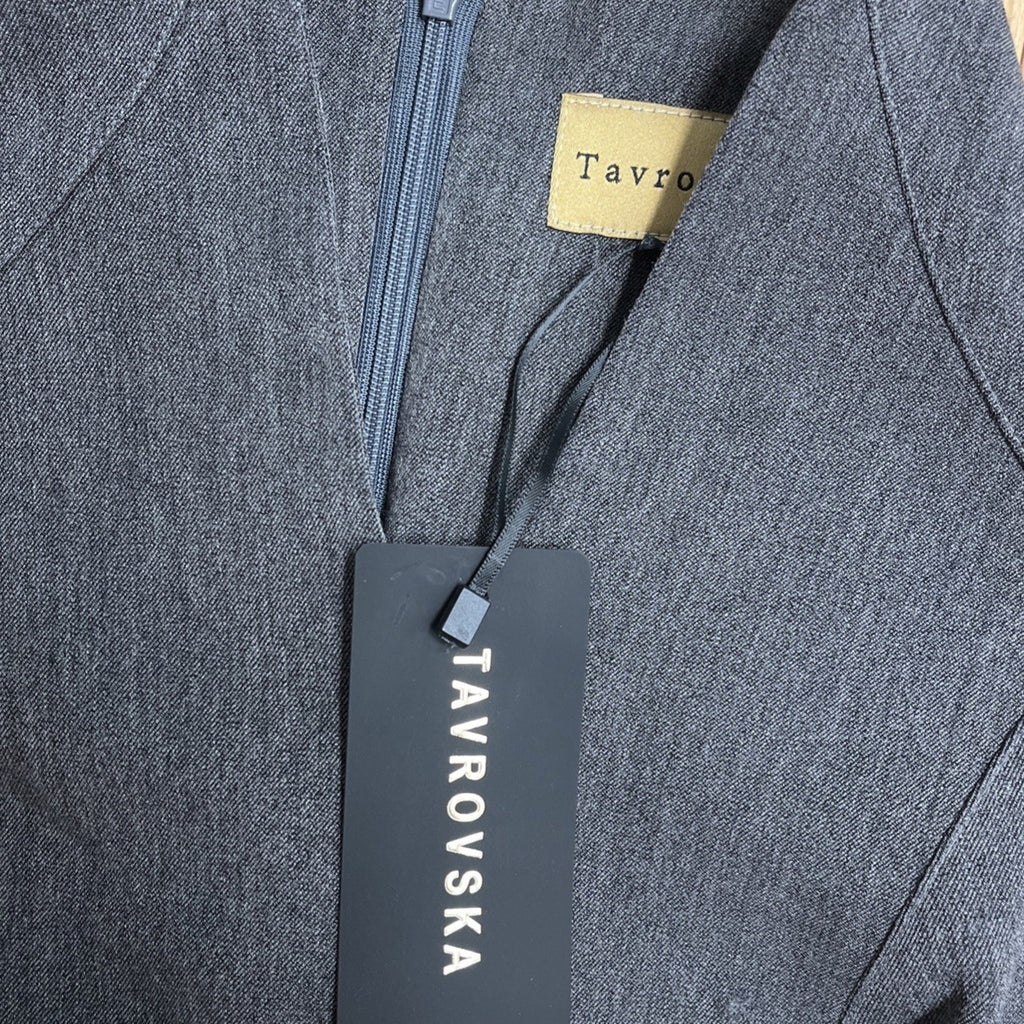 Tavrovska Gray High Neck Midi Pencil Dress Size 38 US 4