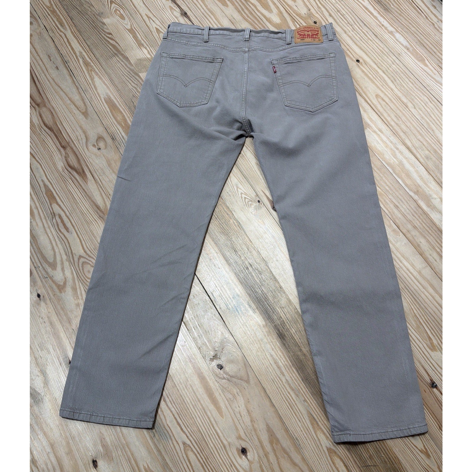 LEVIS 505 Red Tab Men 40x32 Regular Fit Straight Leg Beige Cotton Denim Jeans