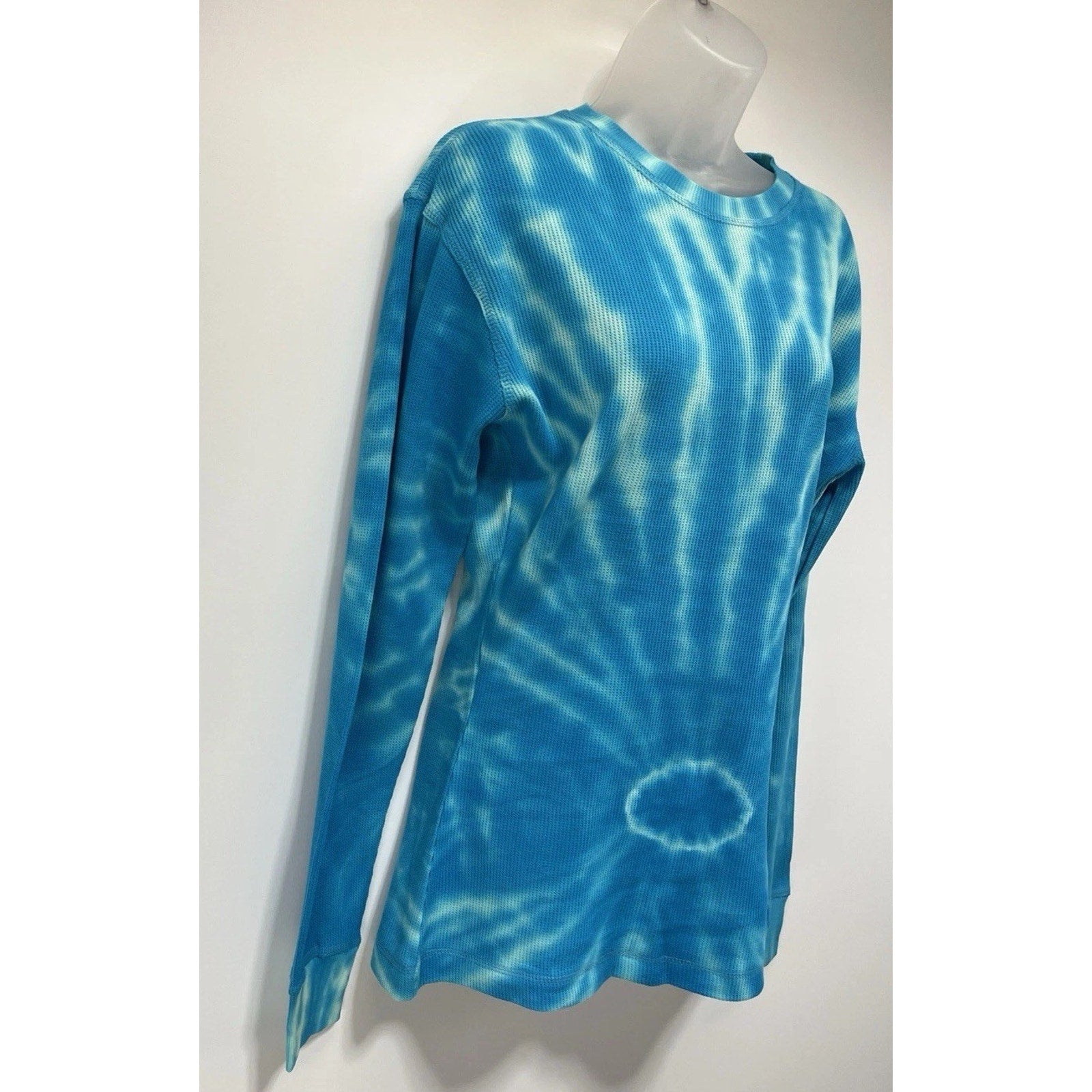 Great Smoky Mountains Womens XL Tye DYe Long Sleeve Tshirt Top Blue